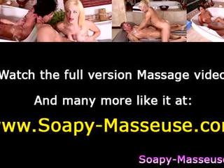 Soapy masseuse cumshot sucking putz
