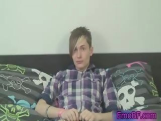 Pretty Homo Emo Teen Stroking On Couch 14 By Emobf